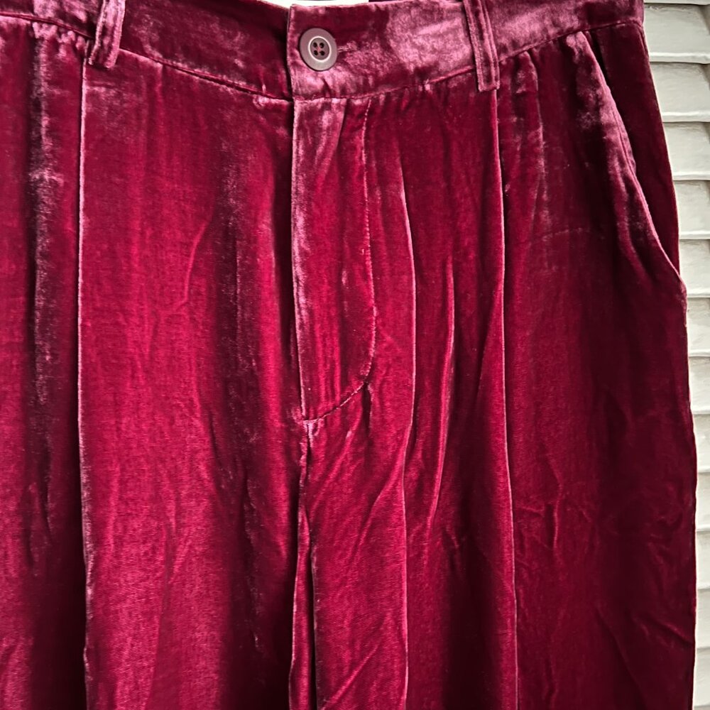 NEW! Sundance Silk-Velvet Trouser, Maroon color, S 4 - Picture 5 of 9